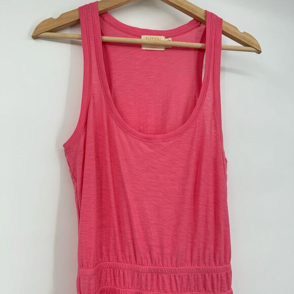Nation LTD | Pima Cotton Tank Dress in Flamingo Pink S - Picture 6 of 11